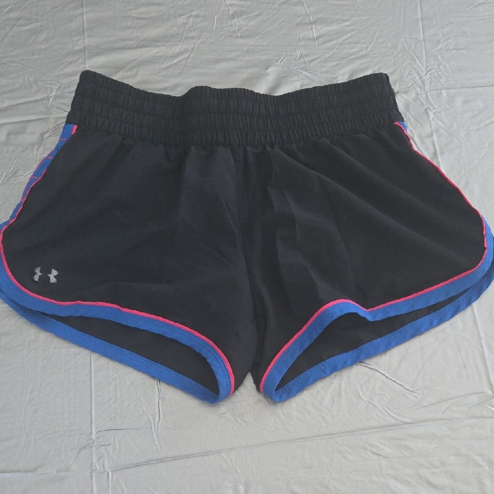 Under Armour Black Women's Athletic Shorts with Blue & Pink Trim Size XS